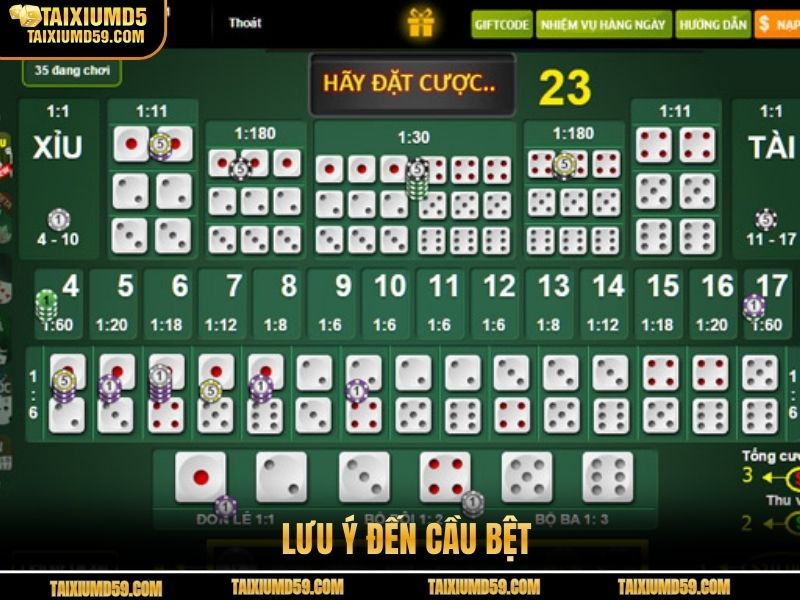 Lưu ý đến cầu bệt